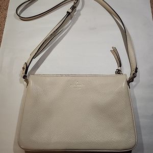 Kate Spade NY ♠️ pebbled pink leather triple Gusset Crossbody Bag